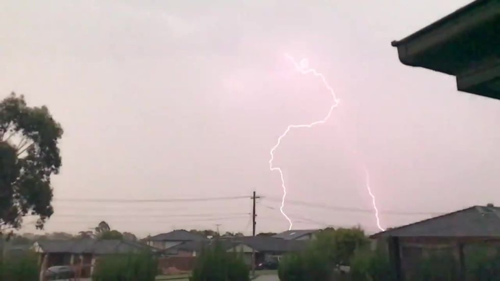 Lightening sparks across the sky in Sydney