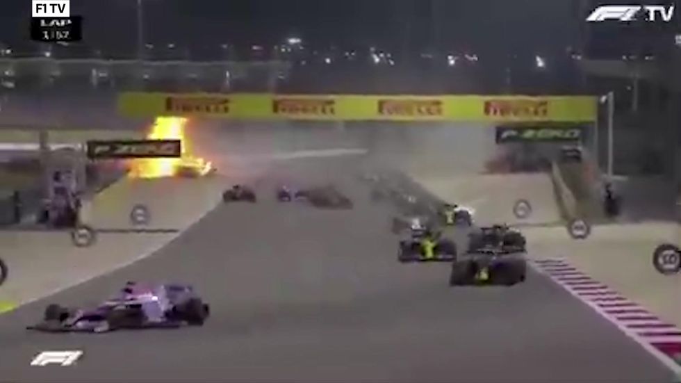 Romain Grosjean survives horror Bahrain GP crash