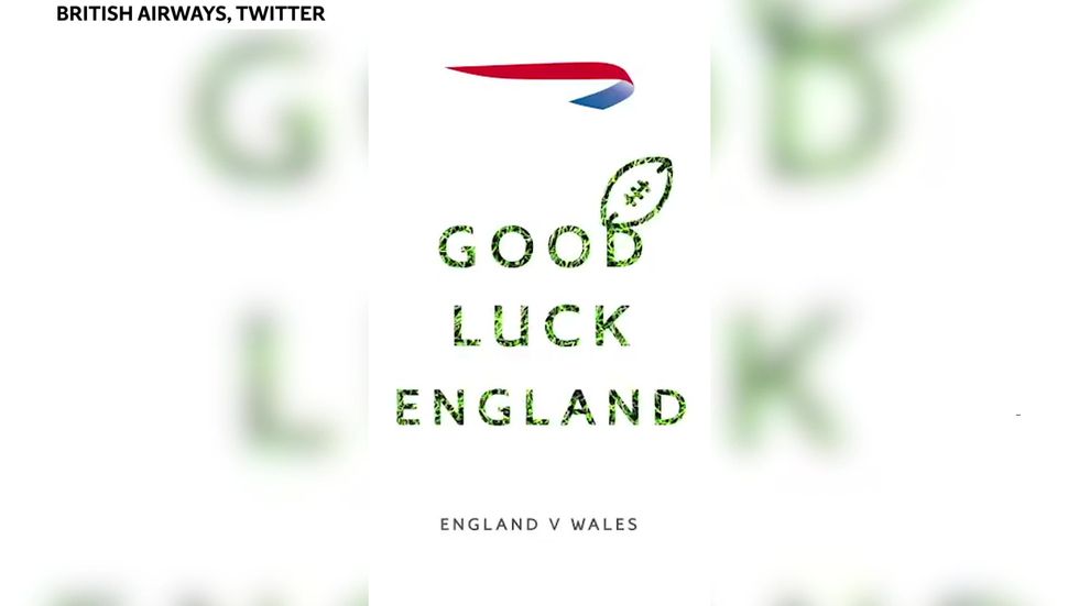 British Airways publish message to England's rugby team only ahead of Wales match