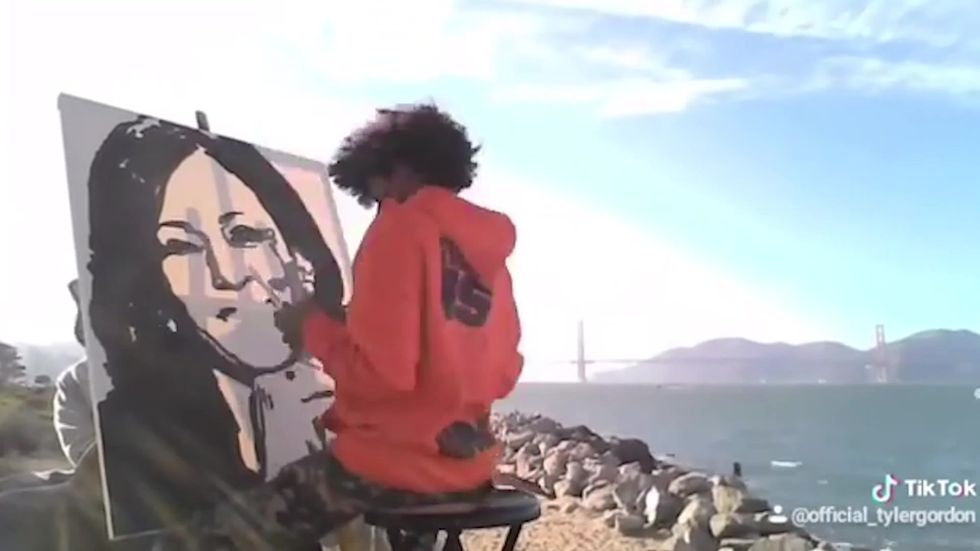 Kamala Harris gives teen a surprise call to thank him for painting her portrait