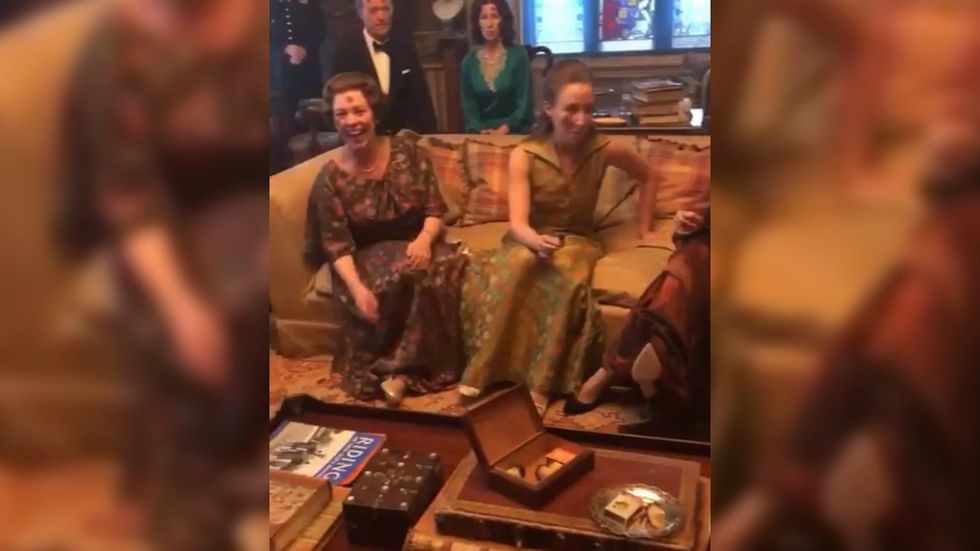 The Crown sing Mr Sandman behind-the-scenes