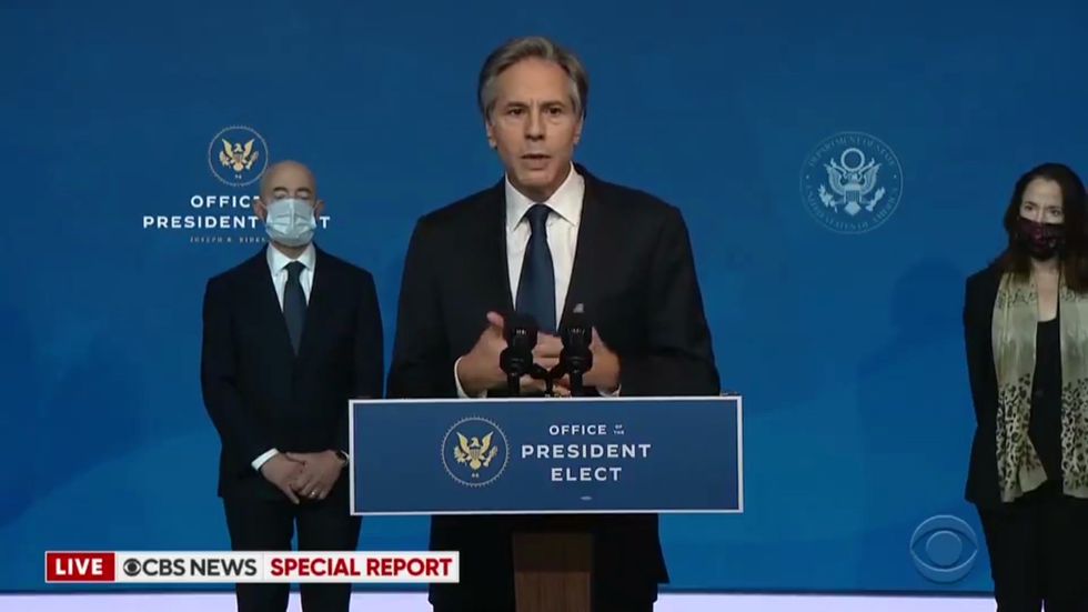 Antony Blinken speaks after President-elect Joe Biden nominates him for secretary of state