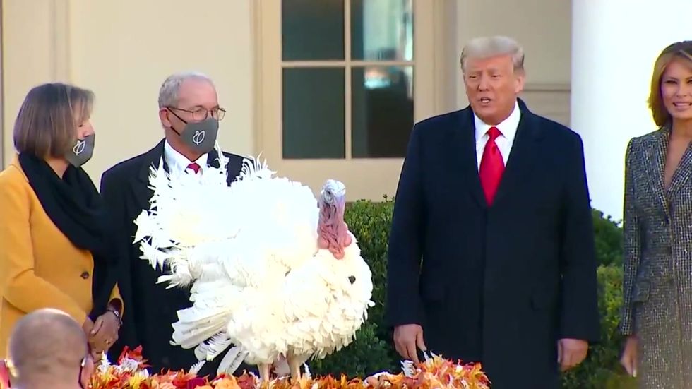 Trump ignores reporter’s question about trying to pardon himself after doing so for turkey