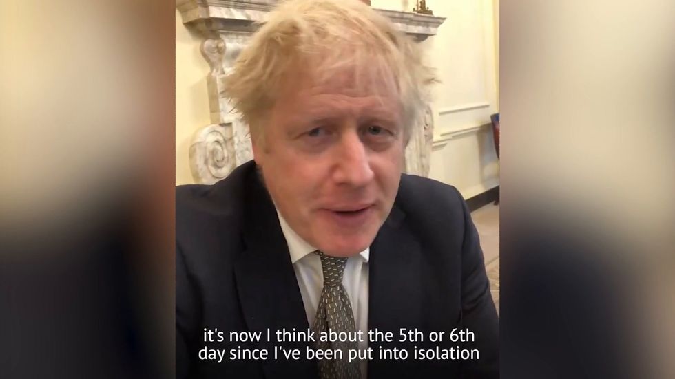 Boris Johnson sends message from self-isolation