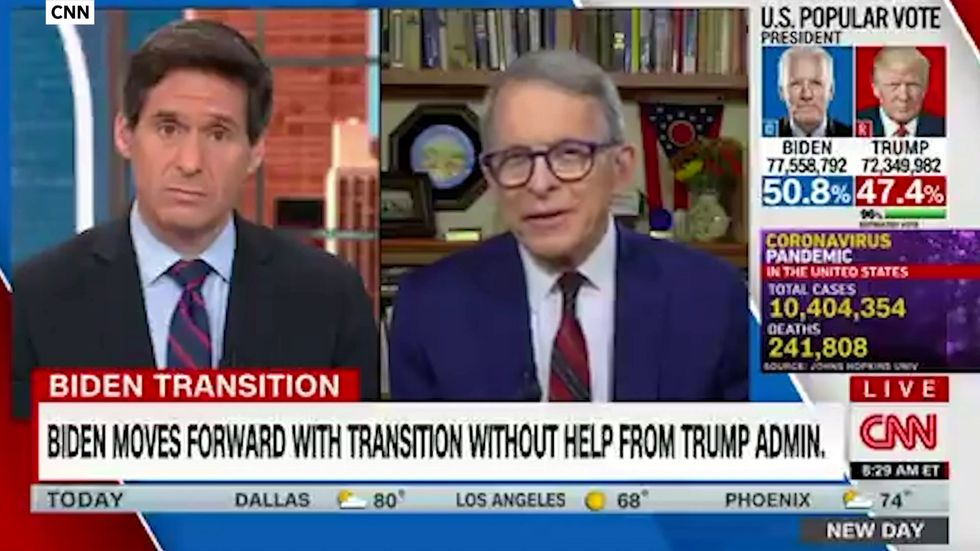Ohio Republican governor says president should begin transition to Biden on CNN