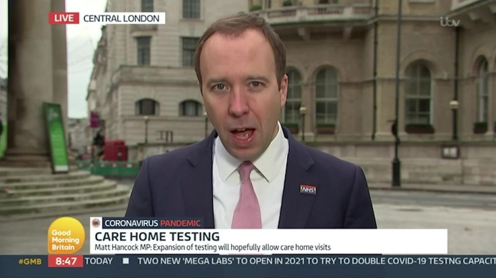Matt Hancock says government 'hopes' to roll out testing for every care home by Christmas