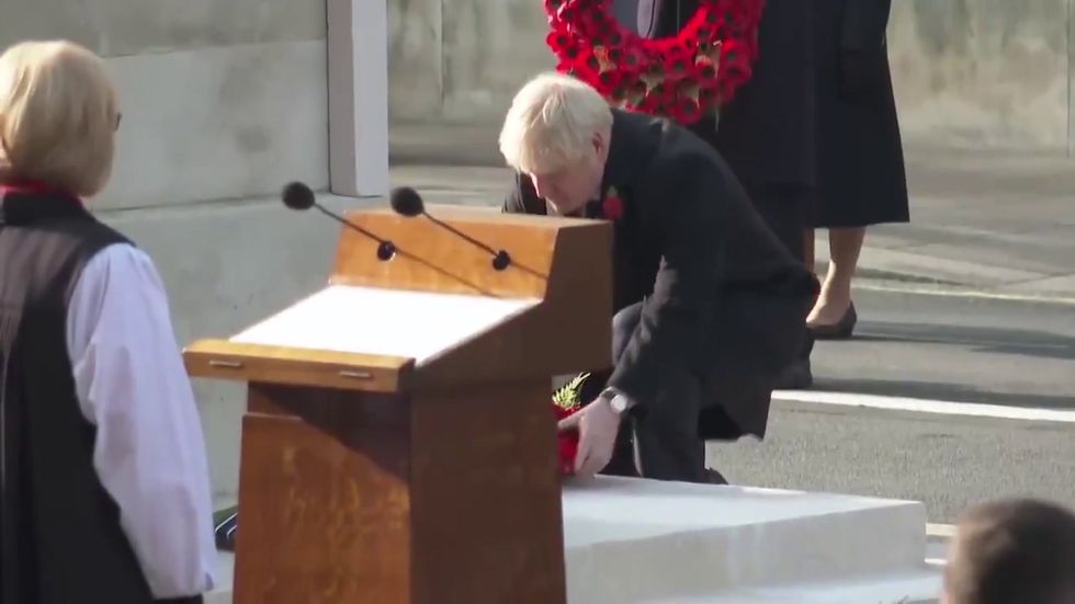 Boris Johnson lays wreath at Cenotaph on Remembrance Sunday 2020