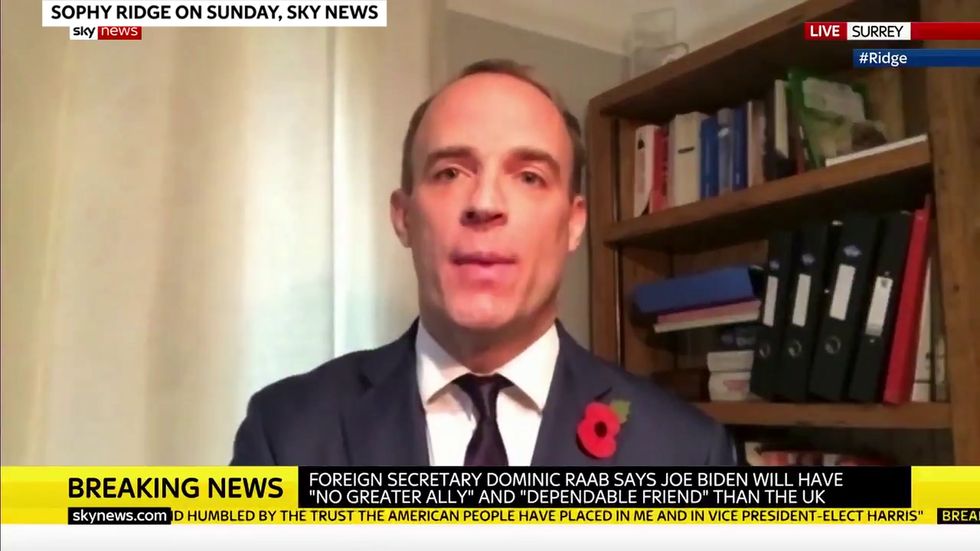 Dominic Raab clashes with Sophy Ridge over question on ballot counting in democratic elections