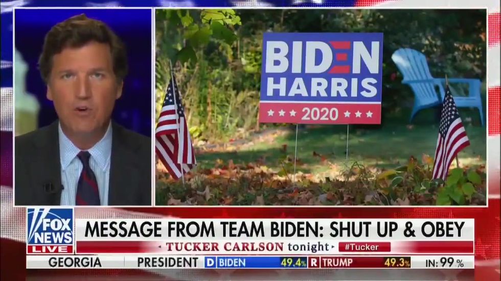 Tucker Carlson claims Joe Biden wants to force Americans to drink Starbucks every day