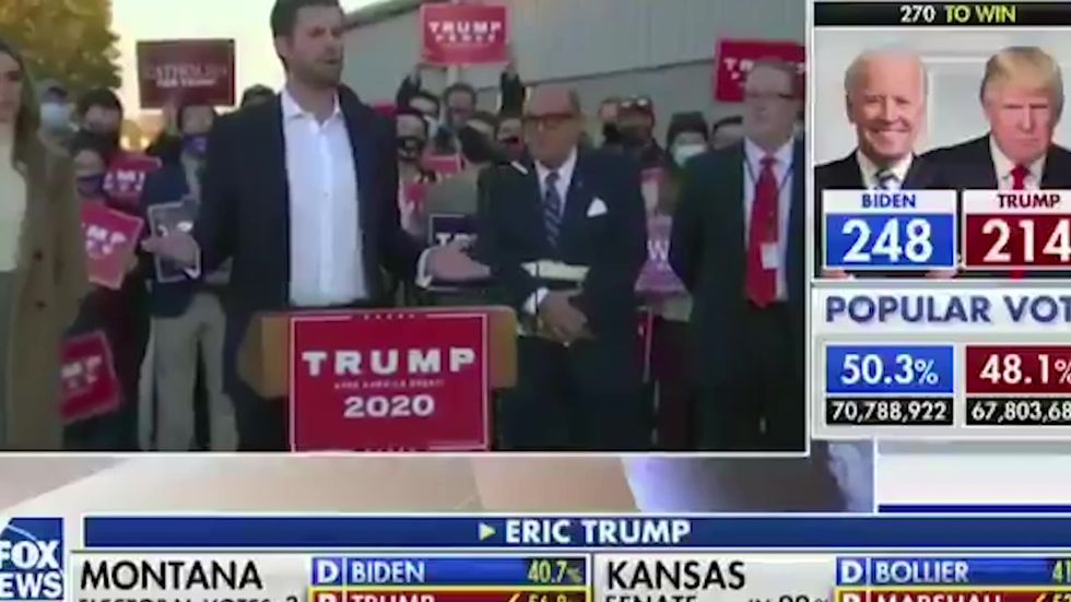 Eric Trump alleging that Democrats are trying to “cheat” by committing mass voter fraud