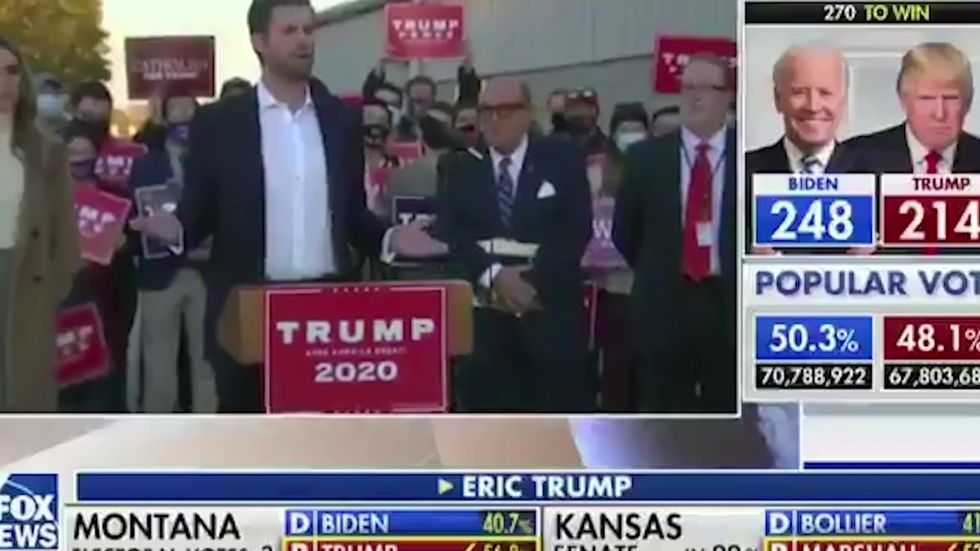 Eric Trump alleging that Democrats are trying to “cheat” by committing mass voter fraud