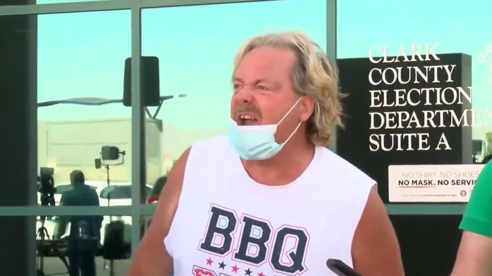 Frenzied Nevada protester interrupts press conference to scream about election fraud