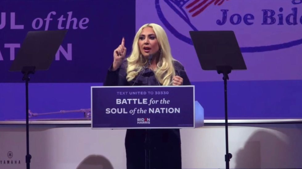 Lady Gaga references Trump Access Hollywood tapes at Biden rally