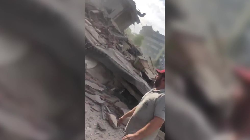 Aftermath of 7.0-magnitude earthquake in Greece and Turkey