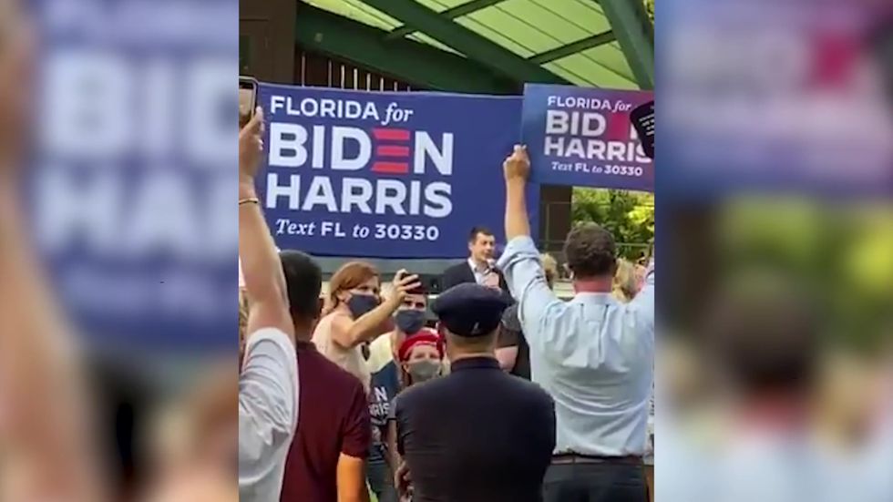 Pete Buttigieg takes down heckler in Florida speech