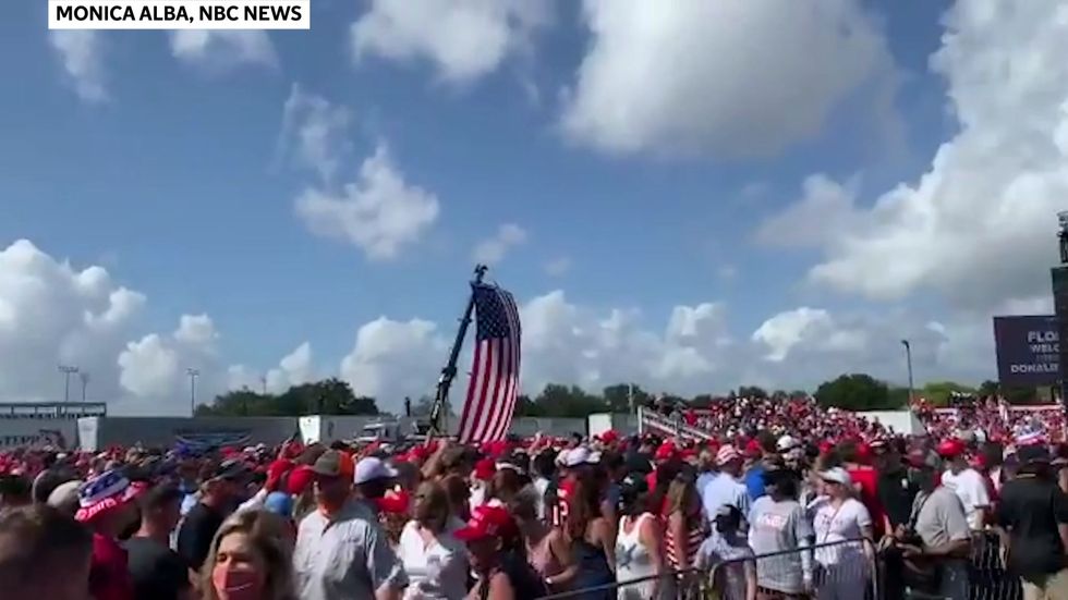 Truck fires water at crowd in Trump's Florida rally