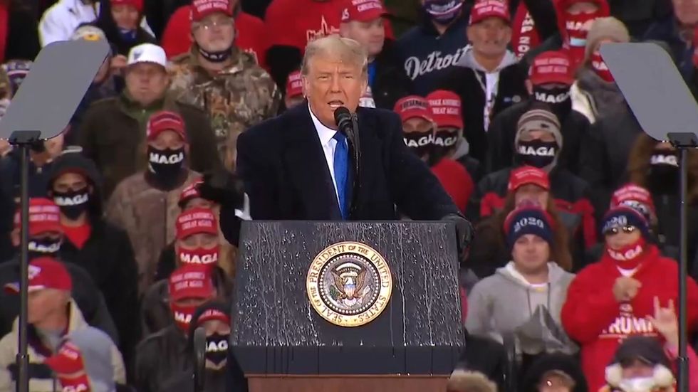 Michigan crowd chant 'lock her up' as Trump blasts Nancy Pelosi
