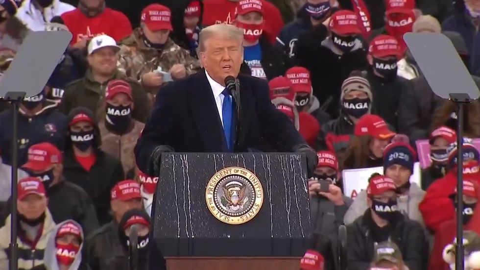 President says Kamala Harris shouldn’t be first female president as crowd chants Ivanka