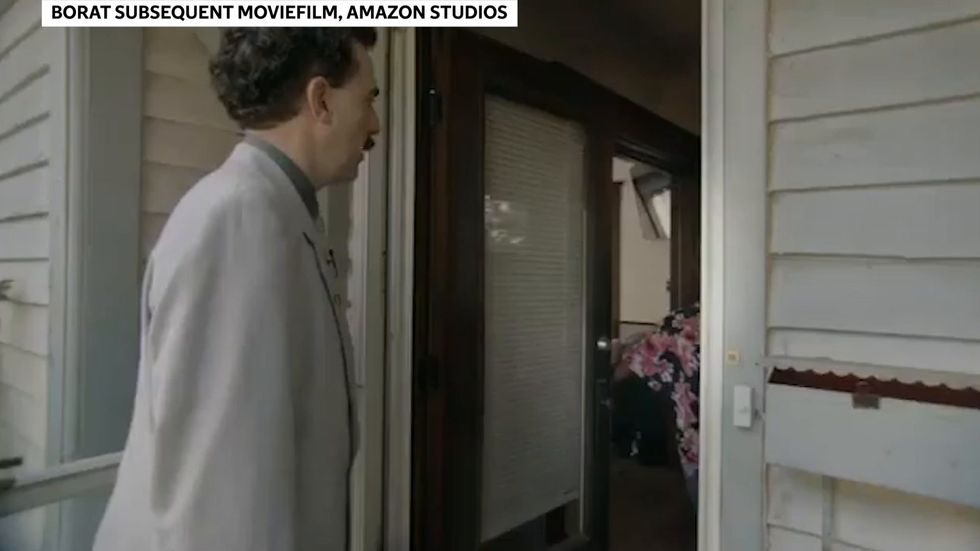 Borat takes his 15-year-old daughter to babysitter in comedy sequel