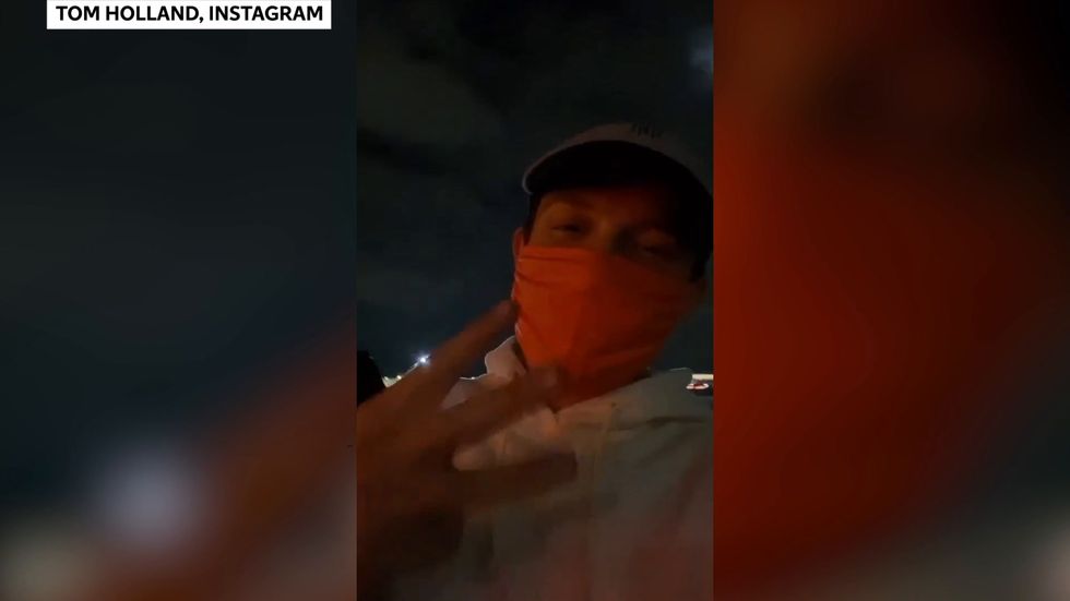 Tom Holland shares video as he arrives on Spider-Man 3 set