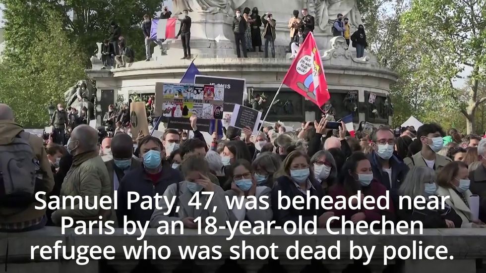 Protests across France after teacher killing