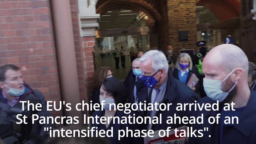 Michel Barnier arrives in London for 'intensive' Brexit talks
