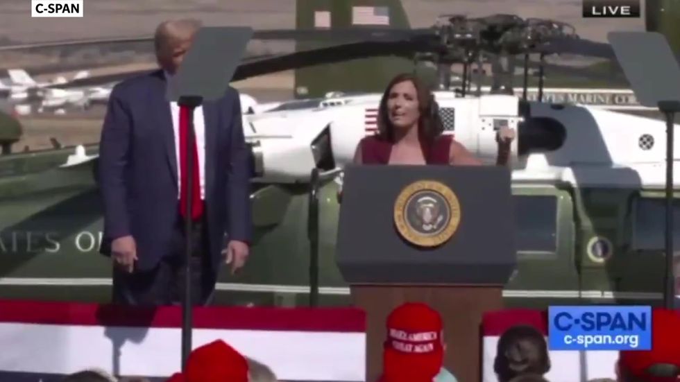 Republican candidate suggest Democrats winning Senate as Trump watches on