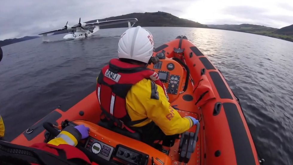 Lifeboat rescues seaplane stranded on Loch Ness
