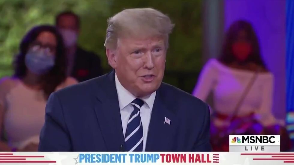 Trump refuses to condemn QAnon saying they care very strongly about paedophilia