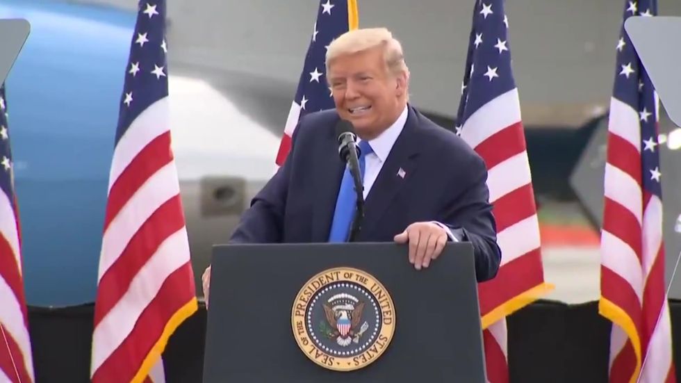 Donald Trump mocks Hillary Clinton and Kamala Harris for trying to break glass ceiling
