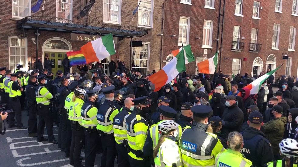 Anti-lockdown protests in Dublin