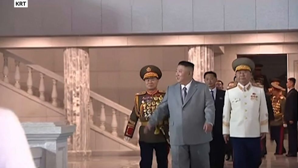 Kim Jong Un takes centre stage at massive military parade in Pyongyang