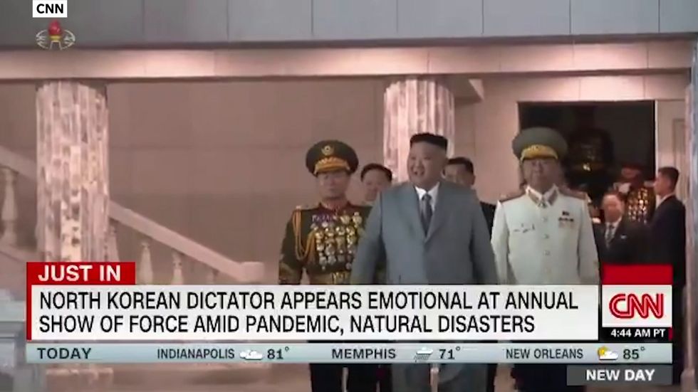 Kim Jong-un appears emotional at showcase of North Korea's military might