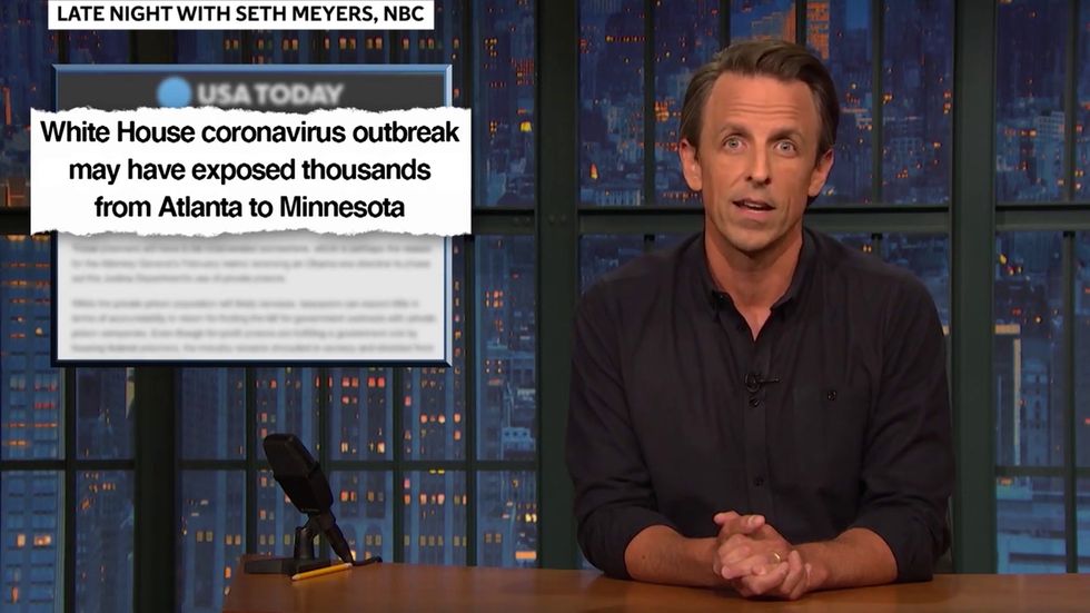 Seth Meyers calls Trump a one-man superspreader
