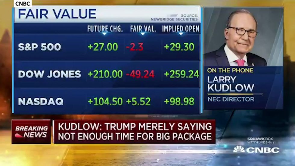 Trump went to Oval Office on Tuesday, according to Larry Kudlow