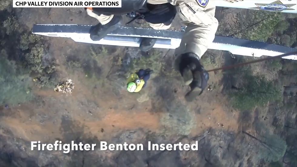 California highway patrol rescues injured firefighters