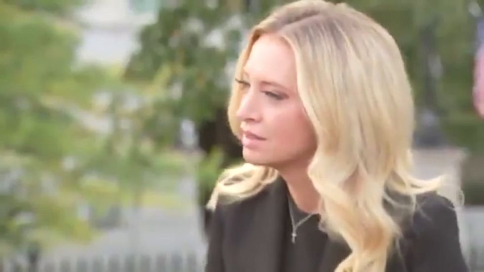 Kayleigh McEnany removes mask to speak to reporters before testing positive for coronavirus