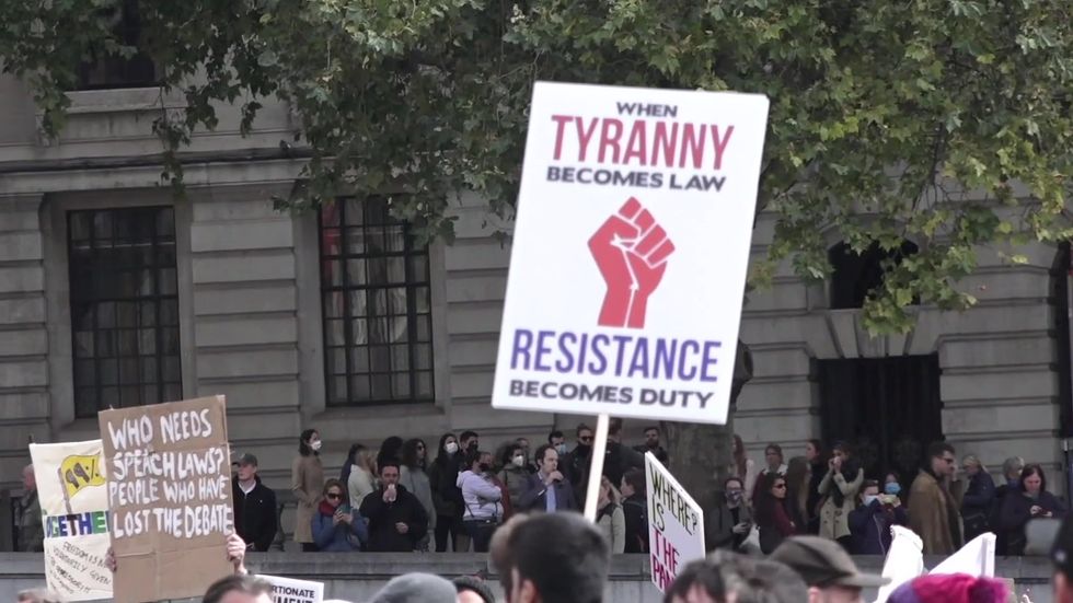 Protest against coronavirus measures in London