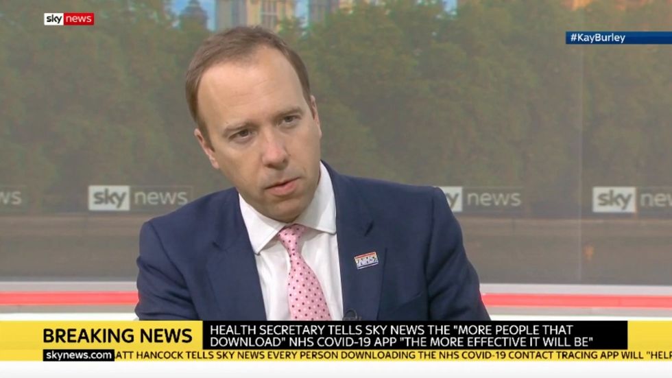 10,000 people could be getting infected each day, Matt Hancock admits