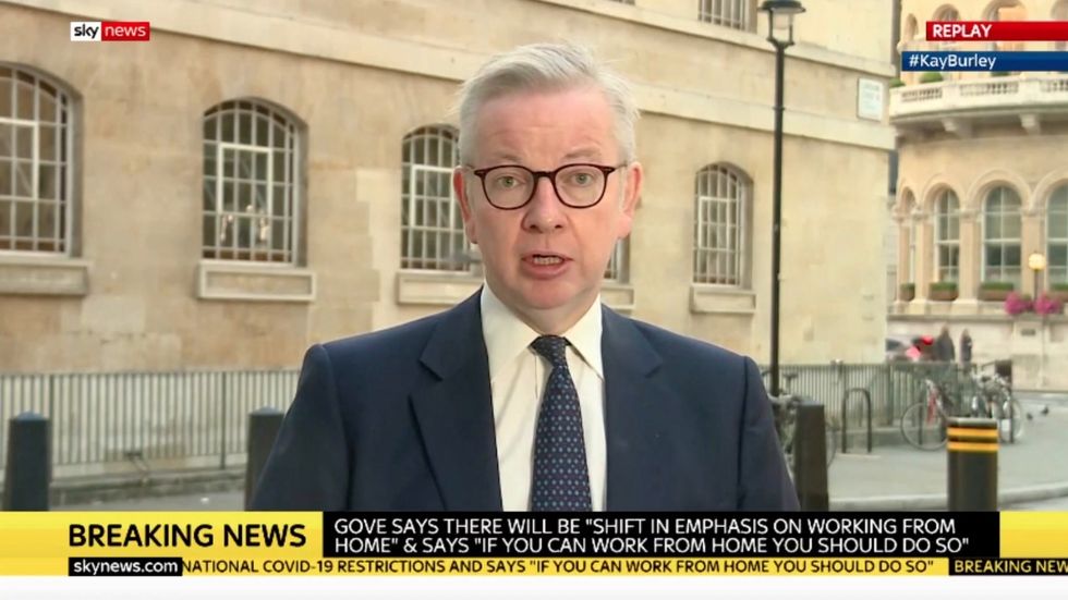 Michael Gove reveals 'back to work' message to be scrapped