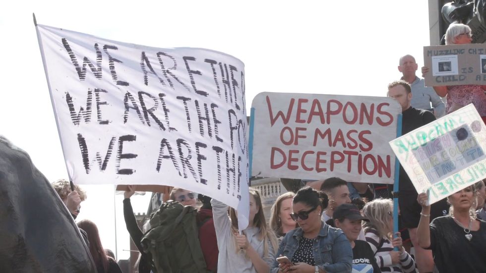 Protesters clash with police at anti-lockdown demonstration in Trafalgar Square