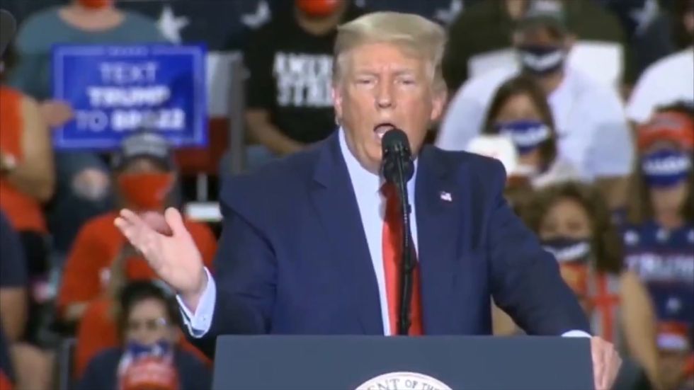 Crowd chants 'lock him up' after Trump accuses Obama of spying on his 2016 campaign again