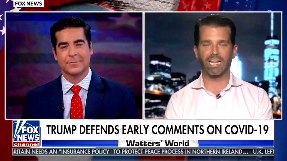 Trump Jr claims he wants a president who 'does not exert hysteria'