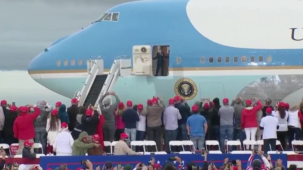 Trump arrives at rally to sound of anti-Vietnam War anthem
