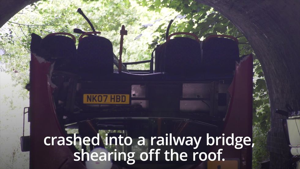 Pupils ‘distressed and crying’ after school bus roof sheared off in bridge crash