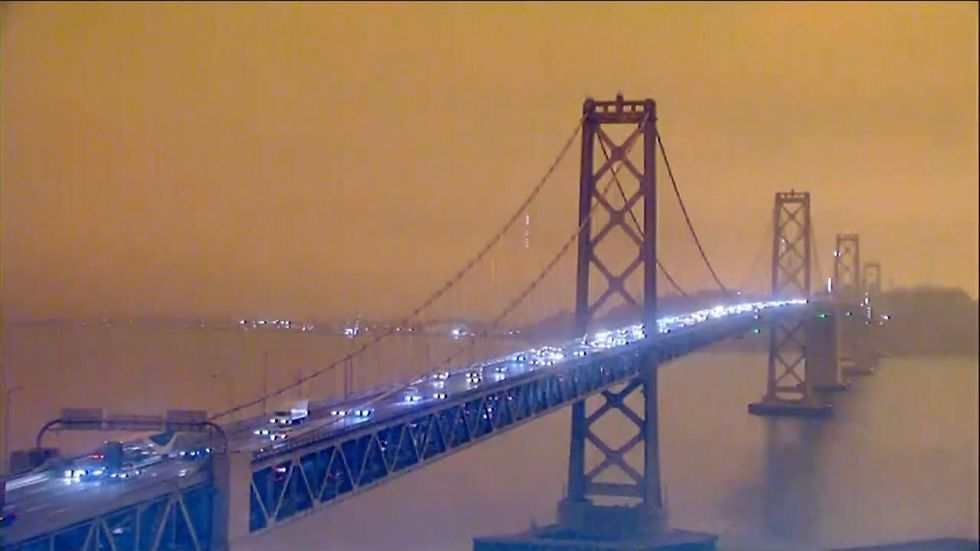 Wildfire smoke turns sky orange in San Francisco Bay Area
