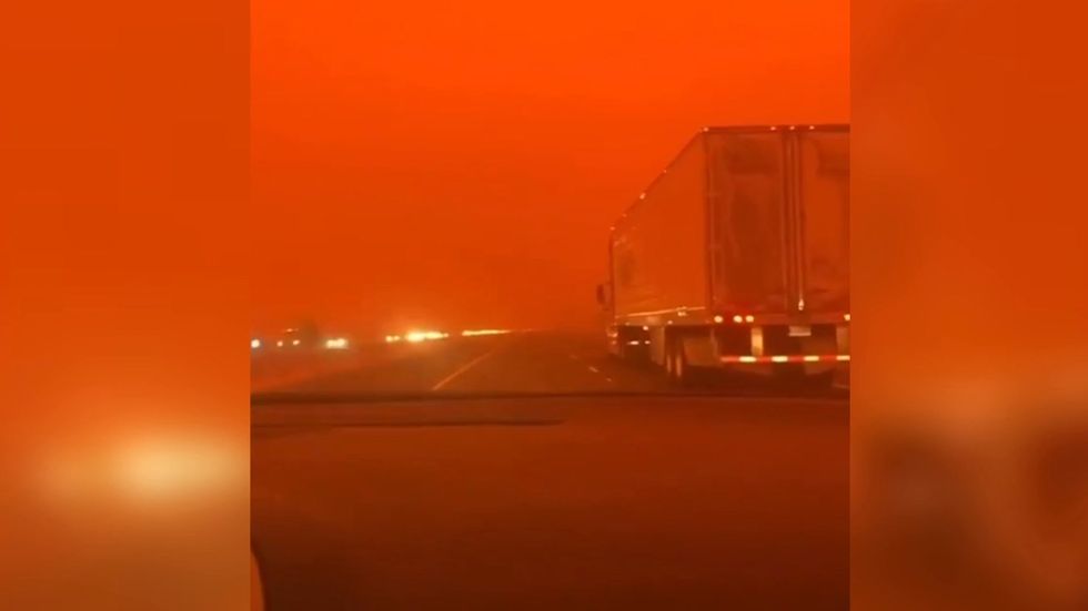 Sky turns red after fire storm sweeps through Oregon