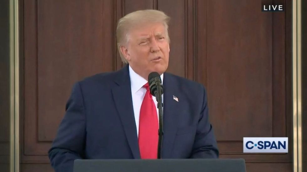Trump says soldiers love him during Labor Day news conference