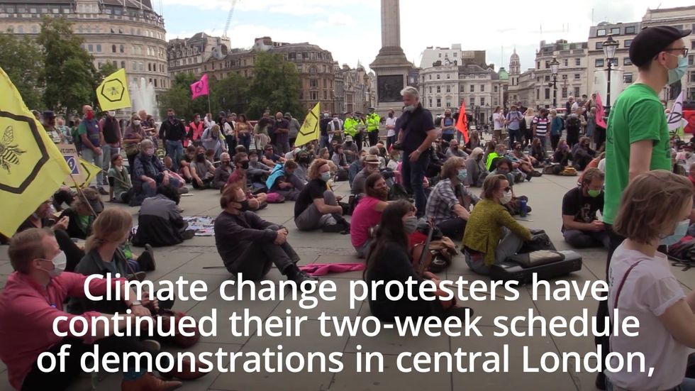 Arrests made as police disperse Extinction Rebellion protesters in Trafalgar Square