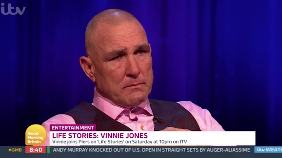 Vinnie Jones breaks down in tears talking about late wife Tanya on Piers Morgan's Life Stories